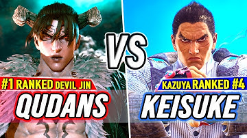 T8 🔥 Qudans (#1 Ranked Devil Jin) vs Keisuke (#4 Ranked Kazuya) 🔥 Tekken 8 High Level Gameplay