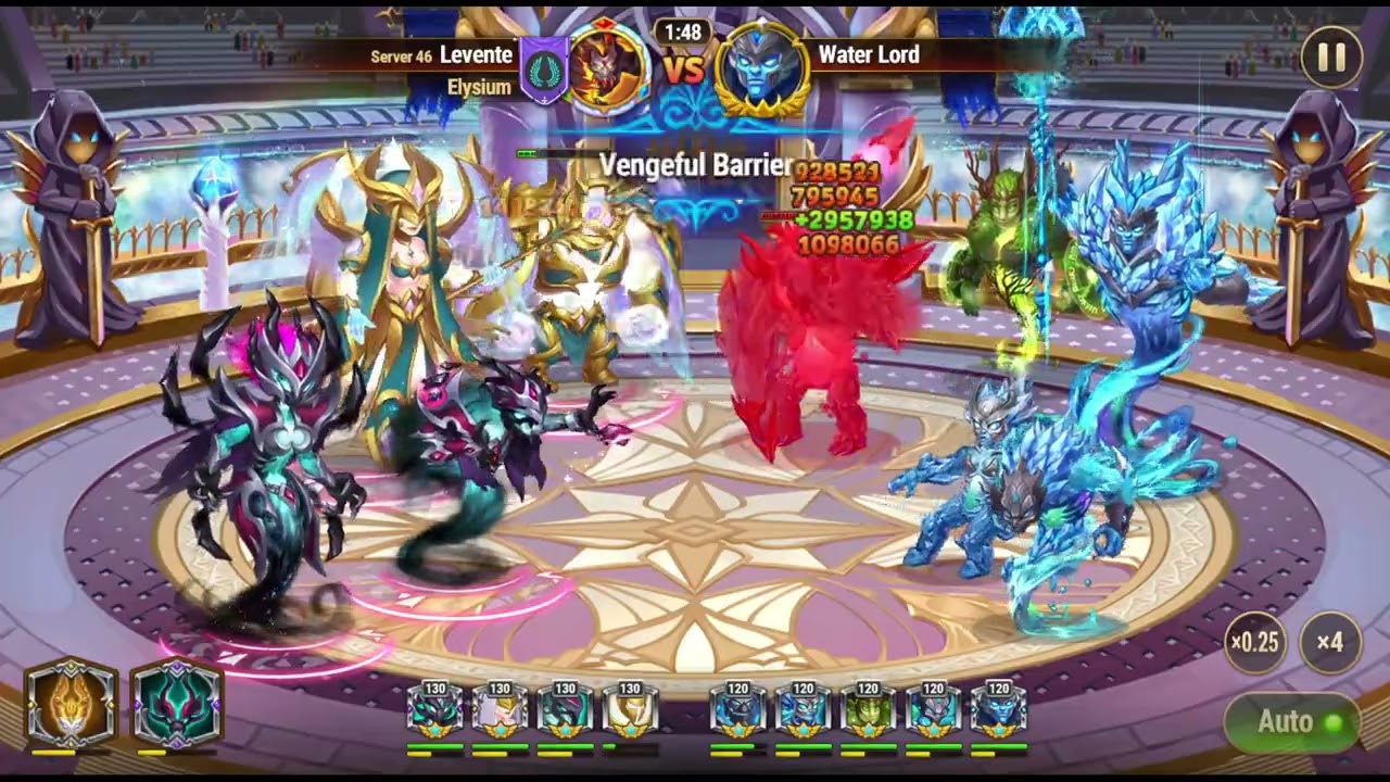 Hero Wars - Water Lord with only 2 dark and 2 light Titans W3D1