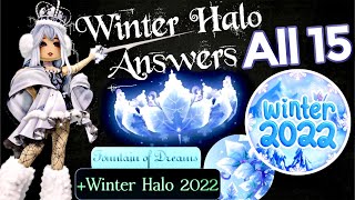 Royale High Halo Answers - Winter Halo Glitterfrost December 2023 