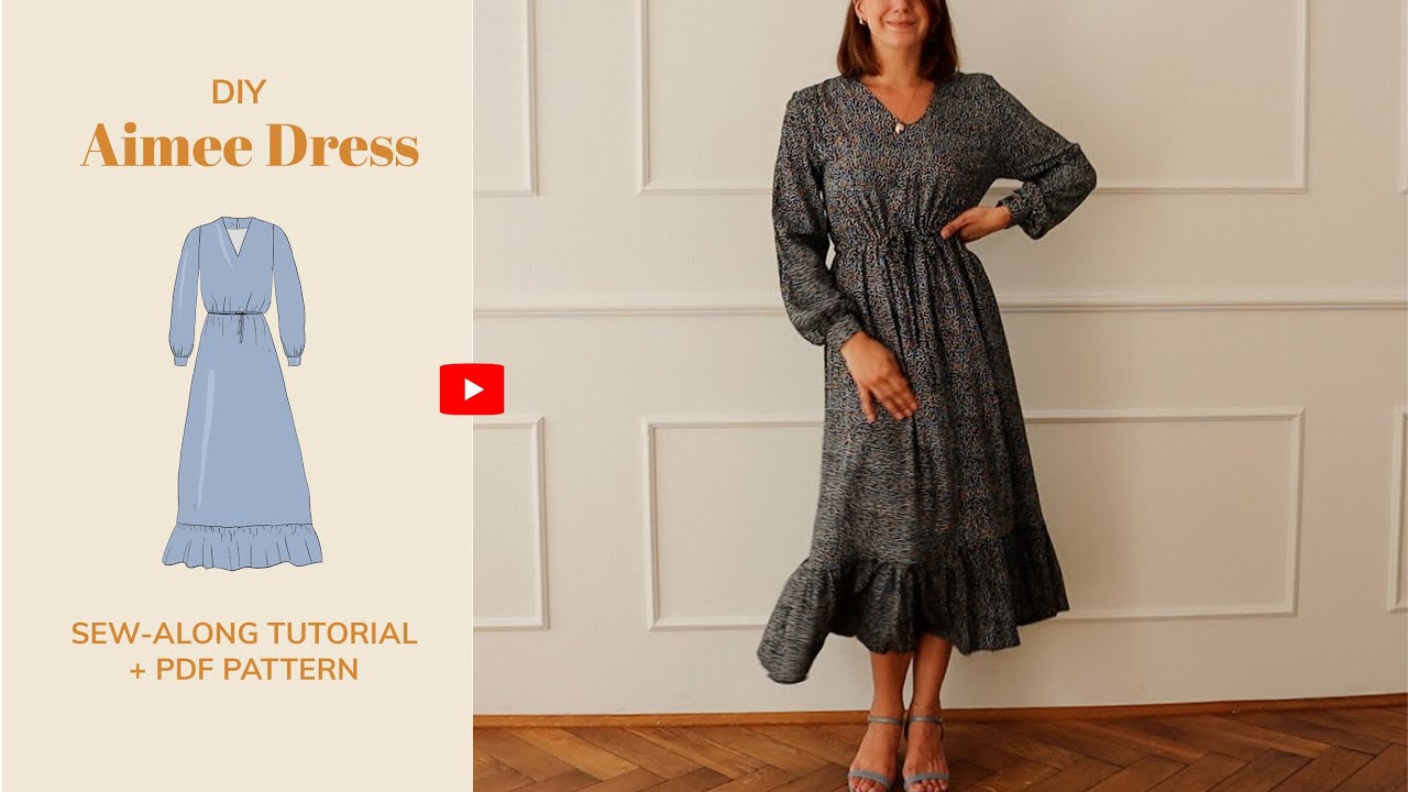 DIY Aimee Maxi Frill Dress Tutorial - tintofmintPATTERNS - YouTube