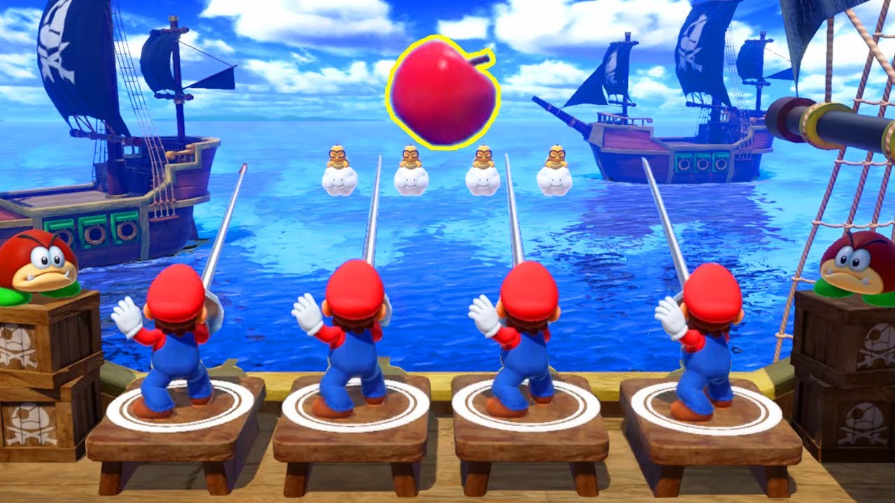 Super Mario Party Minigames - Mario vs Wario vs Dry Bones vs Waluigi