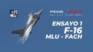 FIDAE 2024: Ensayo F 16 Fighting Falcon MLU de la Fuerza Aérea de Chile