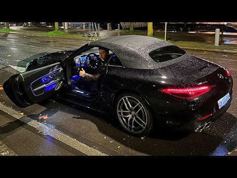   NEW 2023 Mercedes SL 63 AMG Full NIGHT Drive Review Interior Exterior Sound