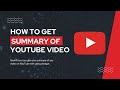 Get summary of any YouTube video New AI Tool! | chatgpt