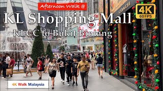 [4K HDR] Afternoon Walk at Kuala Lumpur Shopping Mall | KLCC to Bukit Bintang - November 2023