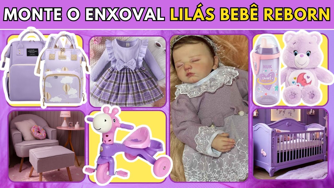 Monte o Enxoval Lilás dos Sonhos do Seu Bebê Reborn | Quiz Interativo