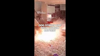 Dog starts fire with lithium battery
