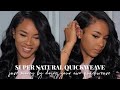 HOW TO: SAVE MONEY BY DOING YOUR OWN NATURAL SIDE PART QUICKWEAVE + T3 CURLING IRON REVIEW