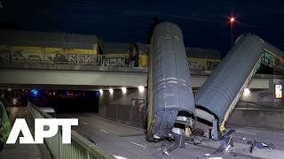 Munich Train Crash Sparks Panic, Emergency Crews Swarm As Carriages Fall From Bridge | APT