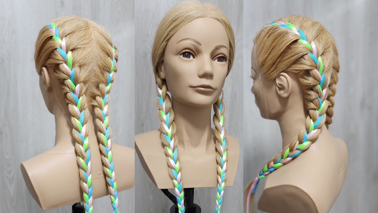 Trenzas Holandesas de Raíz con Cintas | Trenzas Campesinas con Cintas