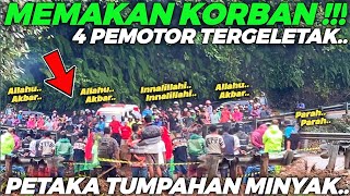 KEMBALI MEMAKAN KORBAN !!! 4 Pengendara Motor Tergeletak, Terhempas Ke Beton Petaka Tumpahan Minyak