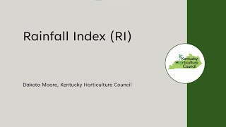 Rainfall Index