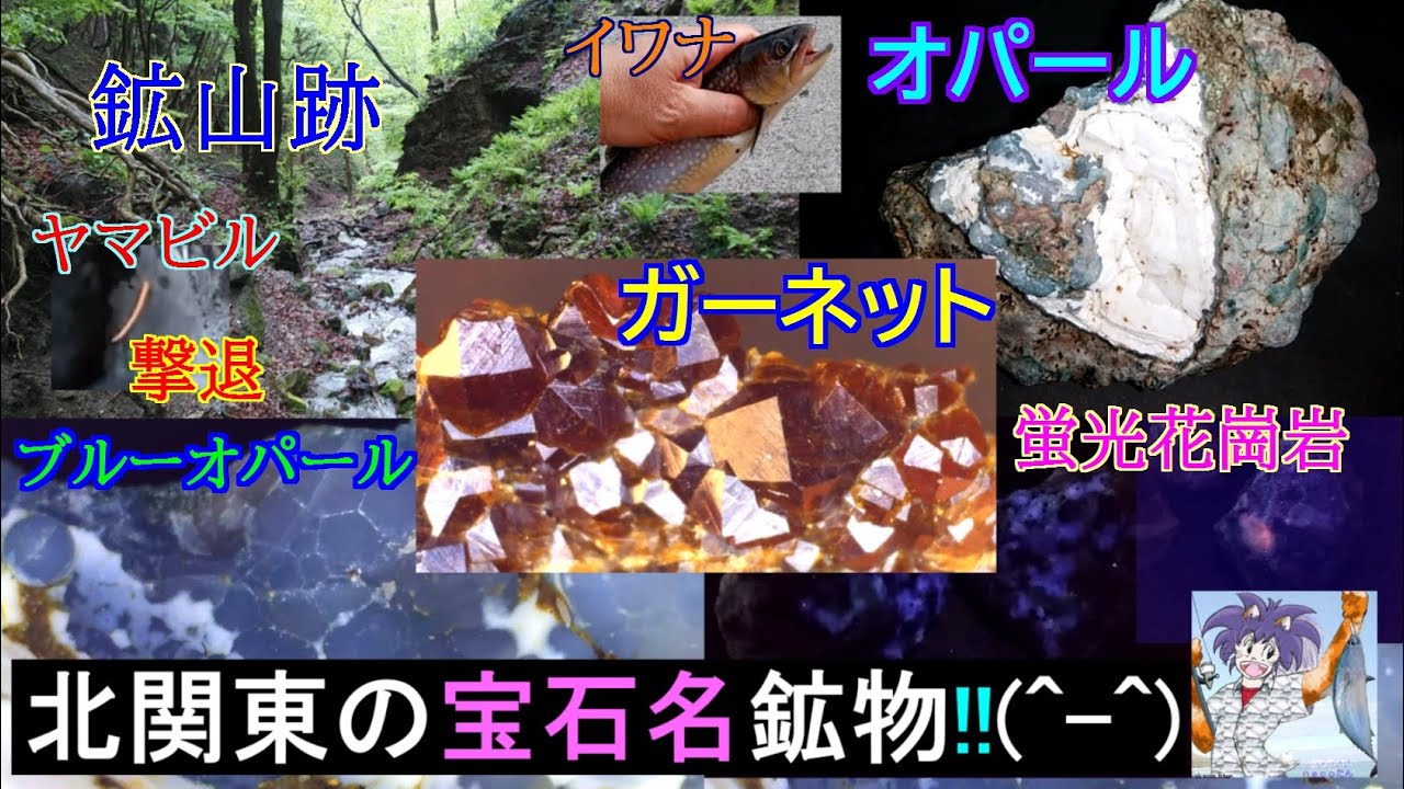 北関東で宝石名鉱物と地学巡り！、オパール、ガーネットを筆頭に、蛍光花崗岩、鉄ヘスティング閃石、緑簾石、ブルーオパールや水晶など。鉱山跡やスカルンの痕跡を巡りました(^^) 2025年5月上旬 北関東