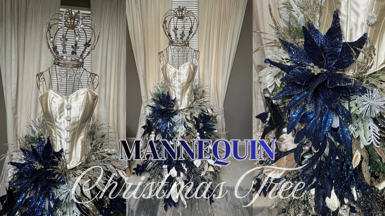 CHRISTMAS DECORATE WITH ME/ MANNEQUIN TREE #decoratewithme  #bluechristmastheme