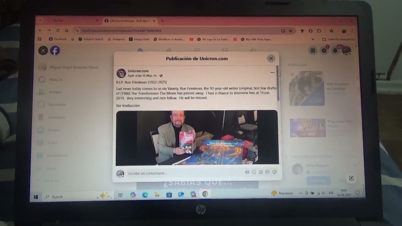 A la edad de 93 años falleció Ron Friedman guionista de Transformers The Movie 1986