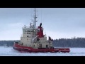 Tugboat Viscaria Breaking Ice