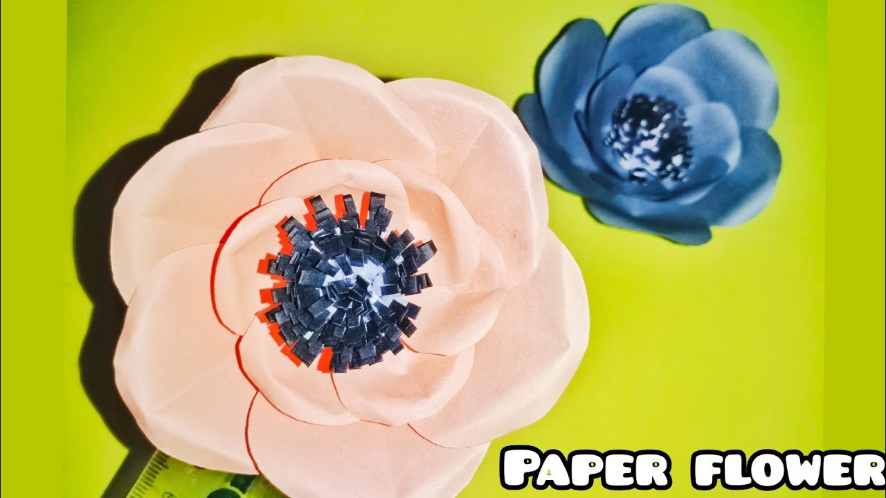 How to make a large size paper flower DIY paper flower YouTube