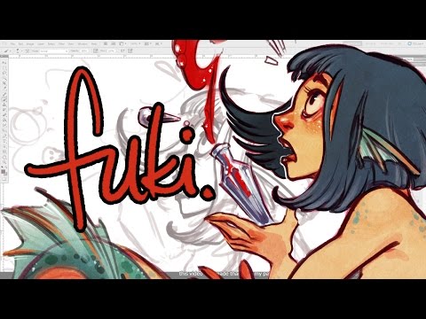 Fukari drawing timelapse - spill