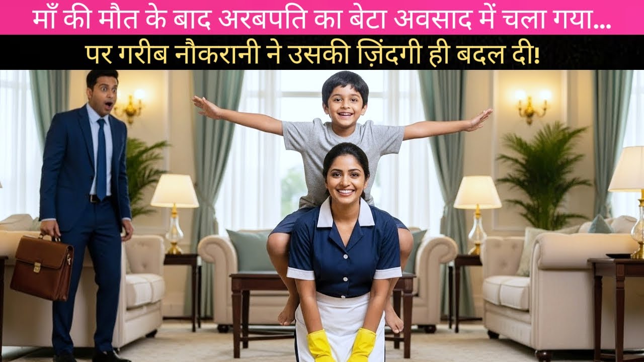 अरबपति का बेटा माँ के मरने के बाद उदास — गरीब नौकरानी ने उनकी जिंदगी बदल दी!