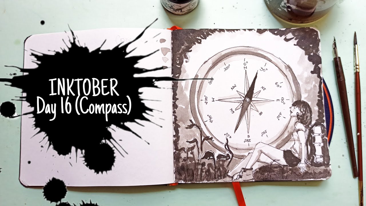 INKTOBER CHALLENGE 2021 | DAY 16 | Compass | ✨