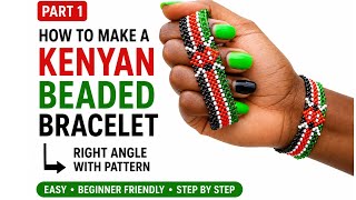 Kenyan Flag Bracelet 🇰🇪 DIY | Simple RAW Beading Tutorial | Easy Bead Art for Beginners