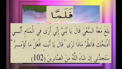 القرآن الكريم سورة الصافات الأية 102