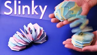 折り紙【スリンキー】作り方 簡単で面白い夏休みの工作♪  ◇Origami ” Slinky ” paper craft easy tutorial