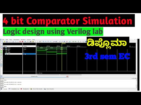 4 bit Comparator Simulation|verilog code #diploma #Electronics - YouTube