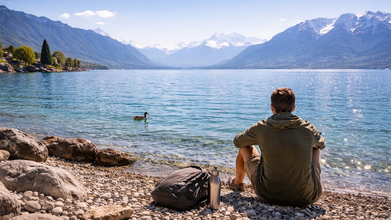 🇨🇭 4K Cinematic Walk: Lake Geneva’s Hidden Spring Paradise