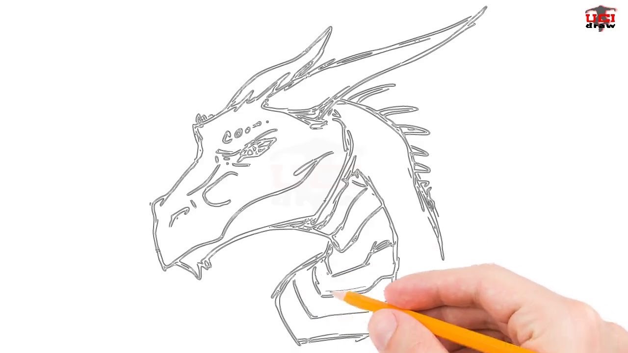 how to draw a dragon head step by step for beginners