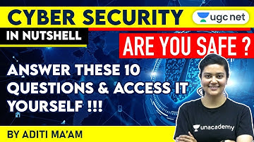 12:30 PM - JRF 2021 | Computer Sc by Aditi Sharma | Cyber Security: Are You Safe | Ans 10 Questions