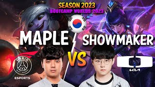 PSG Maple vs DK Showmaker - Maple TRISTANA vs Showmaker LEBLANC Mid - Patch 13.19 KR Ranked