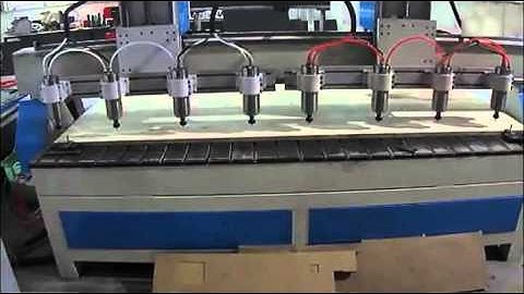 multi-heads cnc router machine engraving on flat  8 spindles