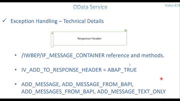 Video 19: OData Service - Exception handling