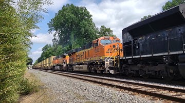 NS 25A with two BNSF engines trailing in Charlottesville Virginia