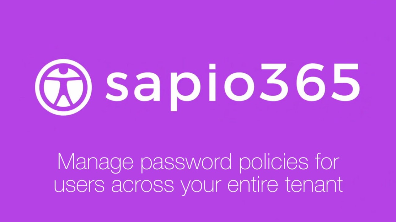 Sapio365 Manage Office 365 Password Policies easy On Any Scale YouTube