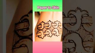 Paper to Skin 😱 22 Sec Belt Mehndi Tutorial 💖 #Shorts