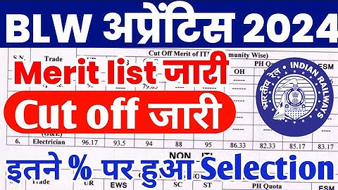 आ गई BLW Apprentice Merit list 2024, 10th, ITI Pass, Railway Apprentice Merit list 2024 kaise dekhen