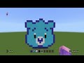 How to build a Grumpy Care Bear Face pixel art- Minecraft tutorial