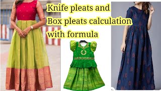 பட்டு பாவாடை , maxi dressல் ஈசியா pleats வைக்கலாம்/pleats calculation with formula in Tamil