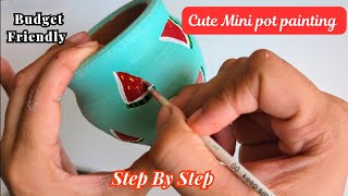 Cute easy flower pot painting idea / Diy Easy and beautiful pot painting-Painting pot gallery