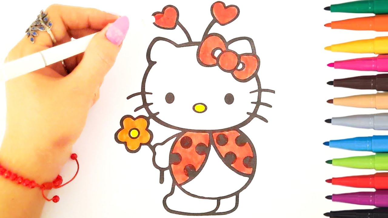 Let's color together Hello Kitty, who has become Ladybug 🪄| Creative