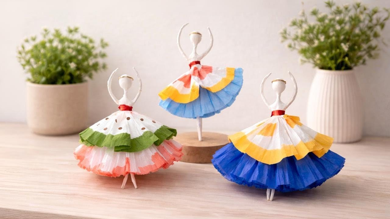 DIY Tissue Paper Doll | Easy Cute Craft for Kids and Beginners