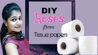 Paper craft/Tissue paper flowers/Tissue paper crafts/Paper rose/Flower making/Best out of waste