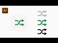 How to Draw Shuffle Icon Using Grid - Adobe Illustrator