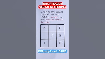 Verbal Reasoning IQ and Aptitude Question: Beginner Level #shorts