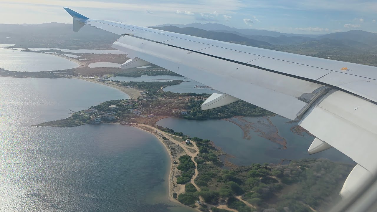 Landing in Olbia | Eurowings A319 | Nice view of Sardinia | 4K