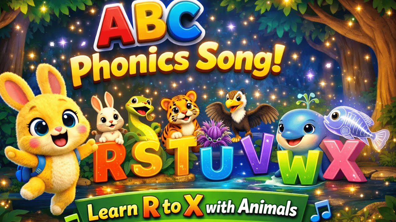 Alphabet Song R–X 🎵 | Animal Phonics for Toddlers | ABC Shorts 