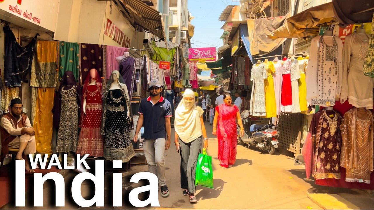 Walking Tour In INDIA - Street Walk In Ahmedabad | VIBRANT Dhalgarwad Market