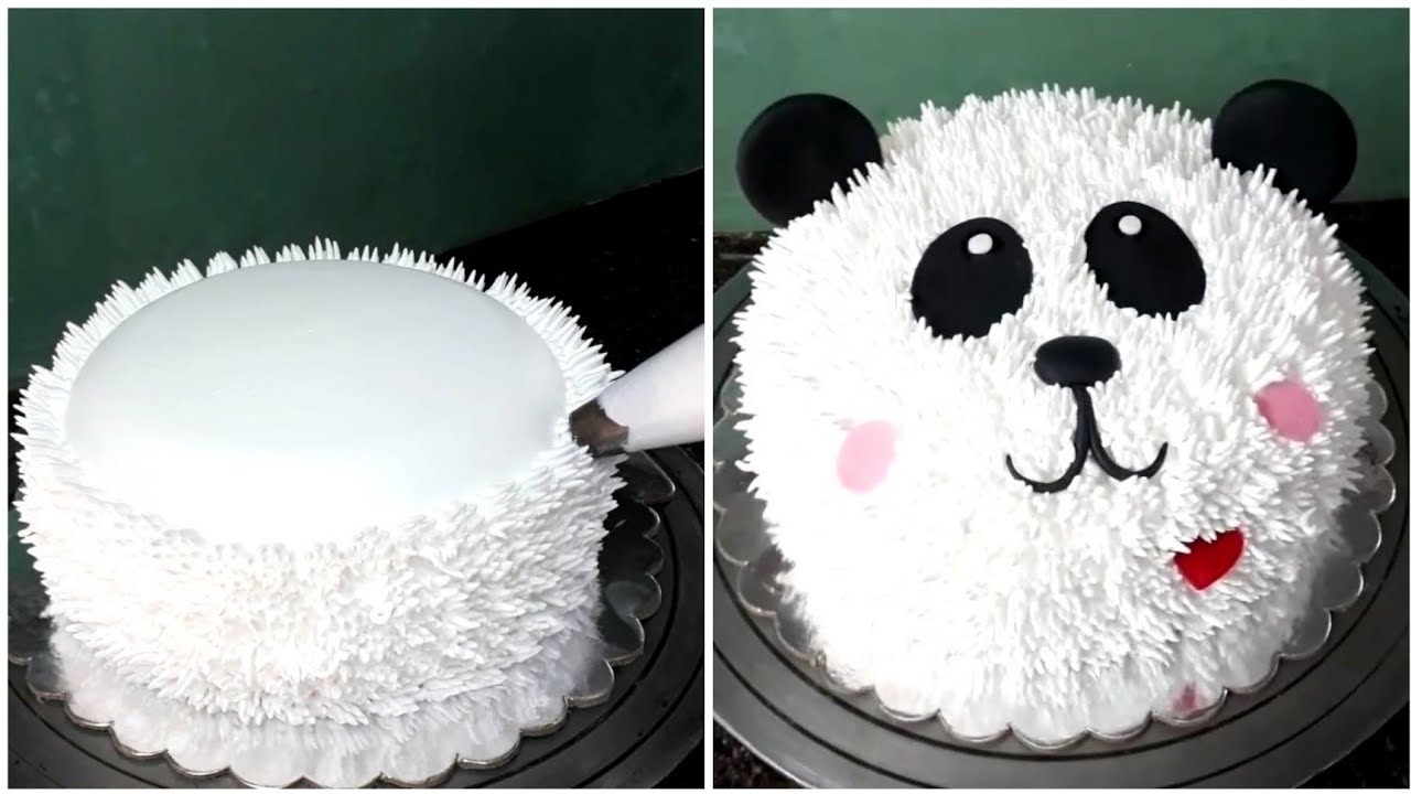 Panda cake kaise banate hain/Cute panda cake/Paint palette cake/panda face  cake Decorating Ideas - YouTube